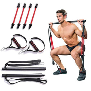 Portable Home Gym Tension Bar With Resistance Bands