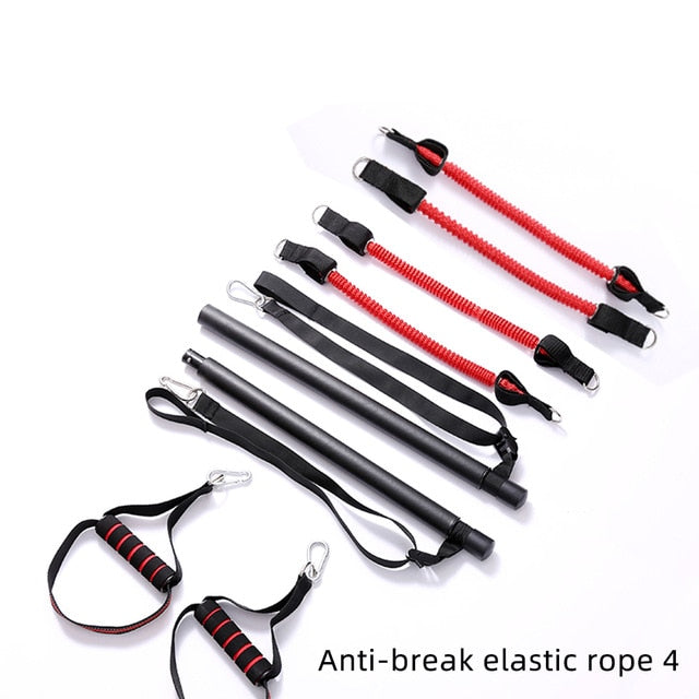 Portable Home Gym Tension Bar With Resistance Bands